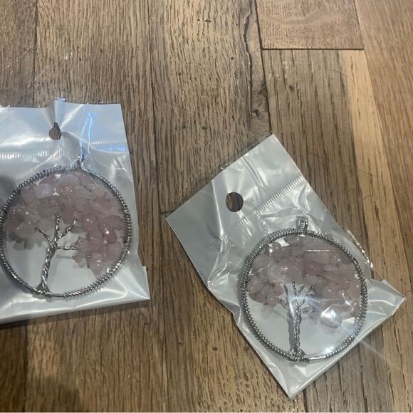 New Tree of life pendant light pink rose quartz silver tree - Picture 6 of 6